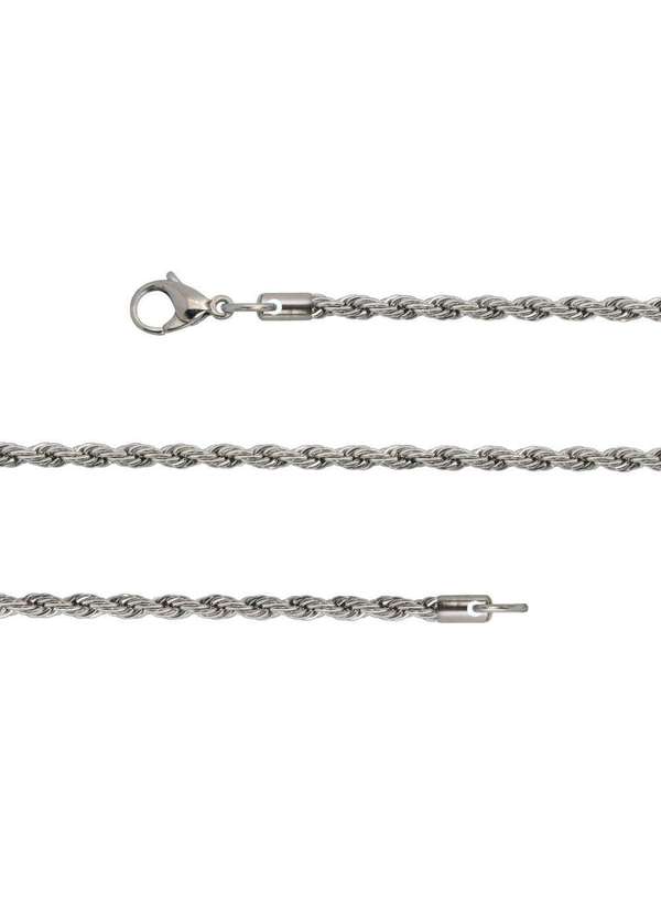 Convex - Corrente Aço Corda Diamantada 2mm 45cm Prata 2