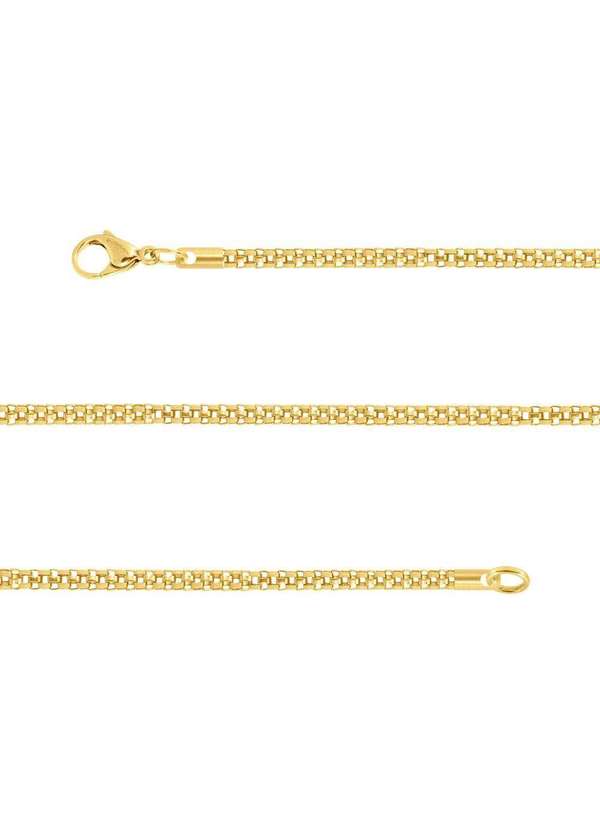 Convex - Corrente Aço Corea Fina 1.50mm 50cm Gold Ipg Dourado 2