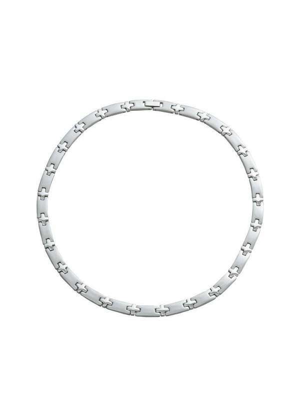 Convex - Corrente Aço Cruz 8mm 40cm Prata