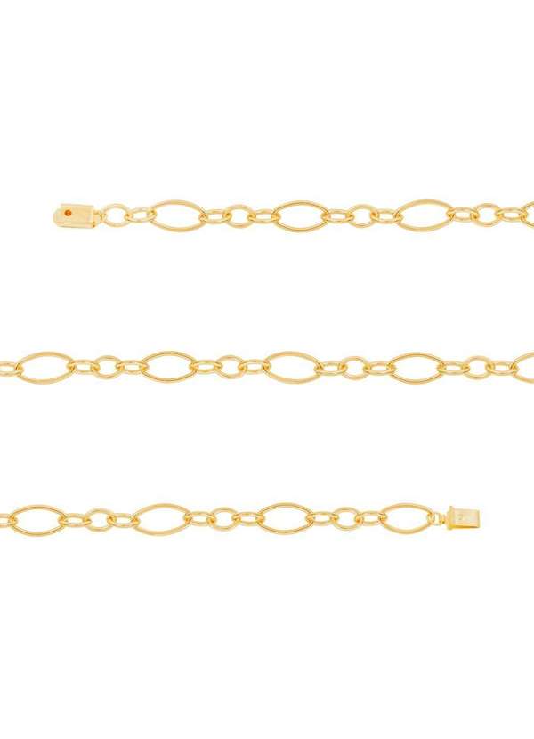 Convex - Corrente Aço Elos Ovais e Redondos 1x1 60cm Gold Ipg Dourado