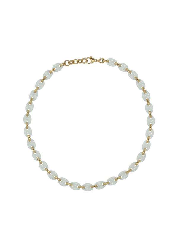 Convex - Corrente Aço Elos Ovais Ipg e Cerâmica 11mm 50cm Prata