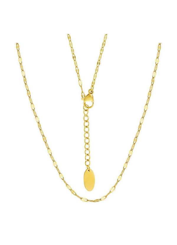 Convex - Corrente de Aço Carambola Ipg 2mm 37cm com Extensor 5cm Dourado