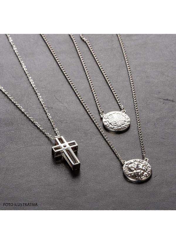Convex - Escapulário Aço São Bento Redondo 16mm 60cm Prata 3