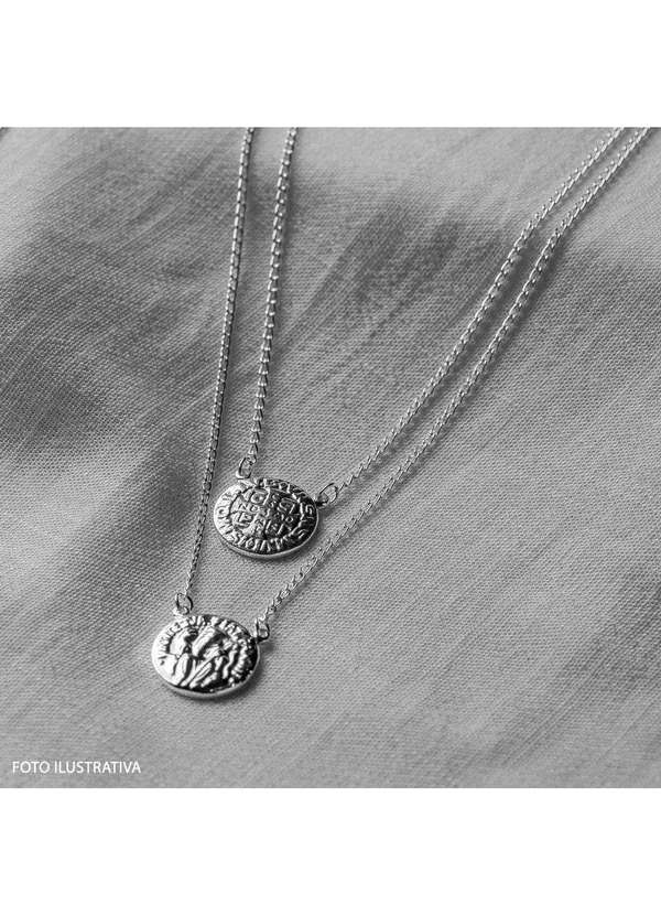Convex - Escapulário Aço São Bento Redondo 16mm 60cm Prata 4