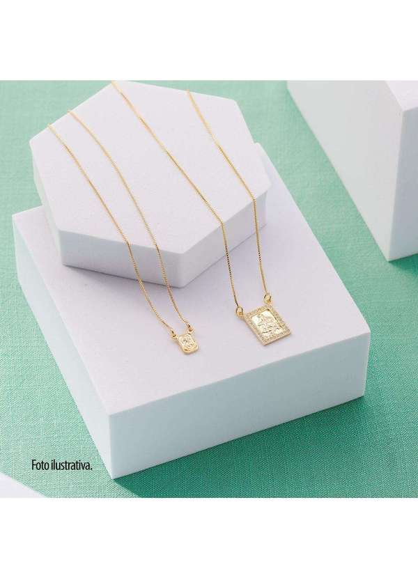 Convex - Escapulário Prata c/ Ouro 18k Veneziana Sc Jesus Nsra Carmo Dourado 2