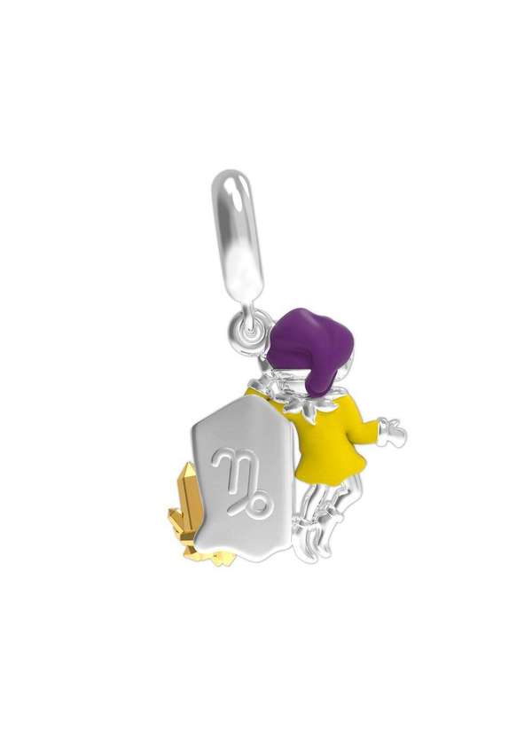 Convex - Berloque de Prata Duende Signo de Capricórnio Link com Resi Prata 3