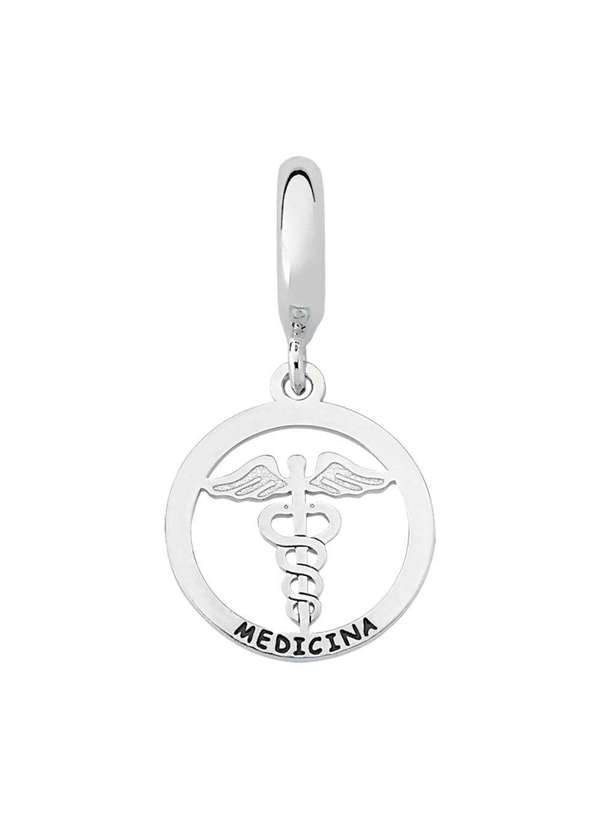 Convex - Berloque Pingente da Profissão Medicina Link de Prata. Prata