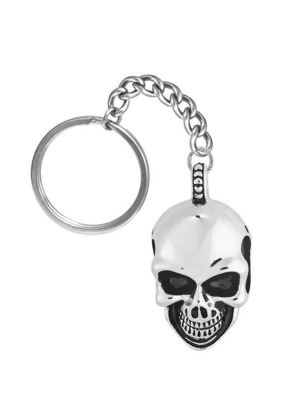 Convex - Chaveiro de Aço Caveira com Resina 43x23mm Prata