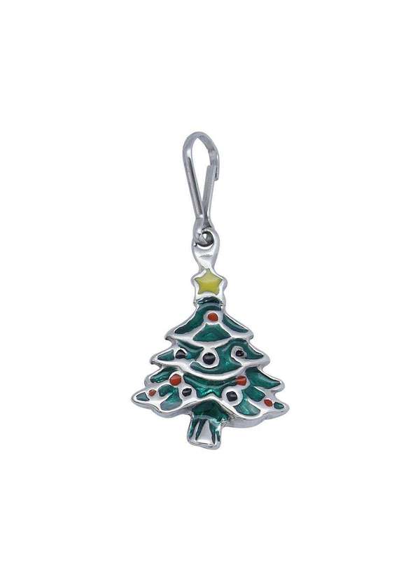 Convex - Pingente Aço Árvore Natal 20x16mm Prata