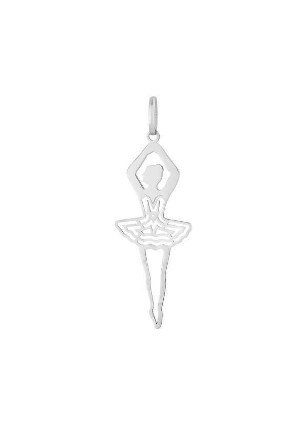 Convex - Pingente Aço Bailarina 35x14mm Prata