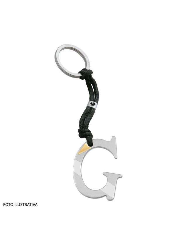 Convex - Pingente Aço Chaveiro Letra G Trabalho Fosco Prata
