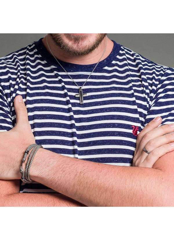 Convex - Pingente Aço Cruz Trabalhada Resina 38x22mm Prata 3