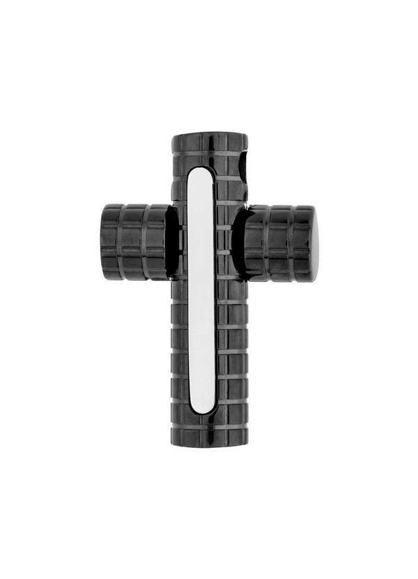 Convex - Pingente Aço Cruz Tubo Ipb 32x22mm Prata