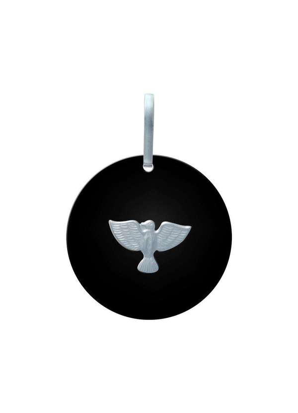 Convex - Pingente Aço Espírito Santo Resina sem Borda Redondo 33mm Prata