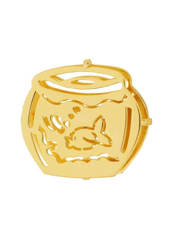 Convex - Pingente Aço Hit Aquário 16.5mm Gold Ipg Dourado