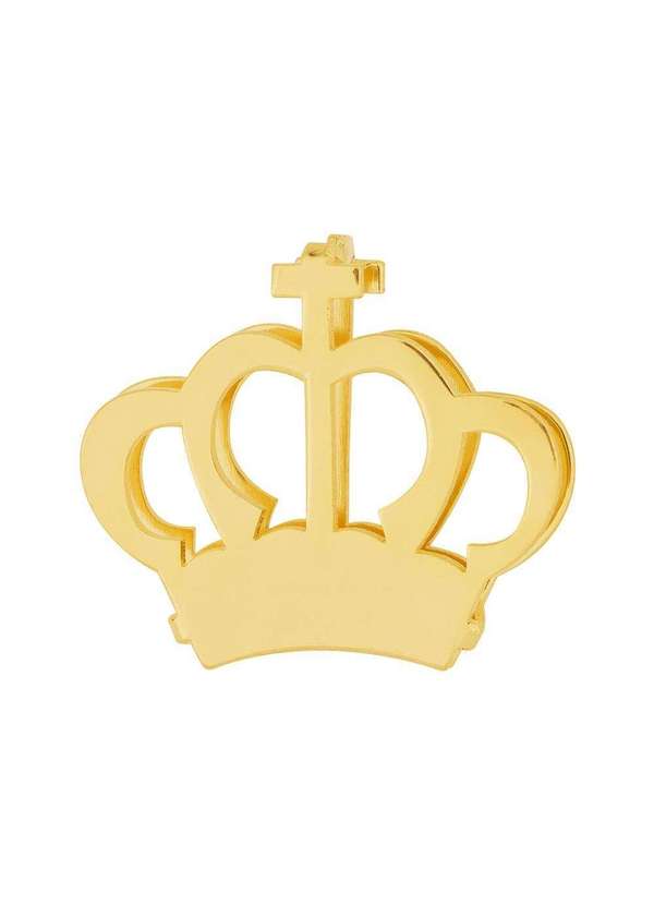 Convex - Pingente Aço Hit Coroa Vazada 16.5mm Gold Ipg Dourado
