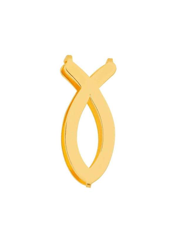 Convex - Pingente Aço Hit Simbolo Fé Ichthys 16.5mm Gold Ipg Dourado
