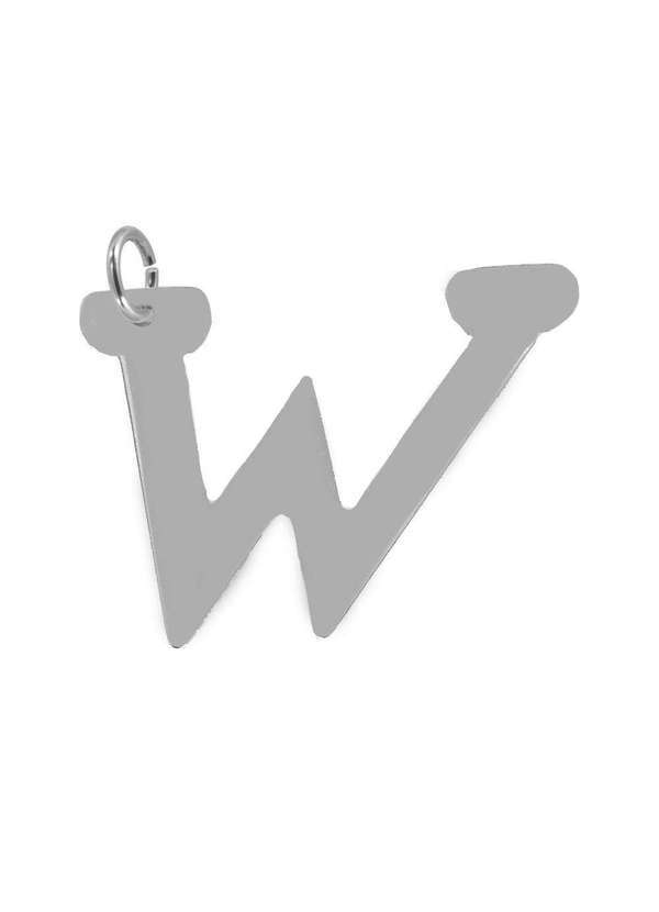Convex - Pingente Aço Letra W Prata