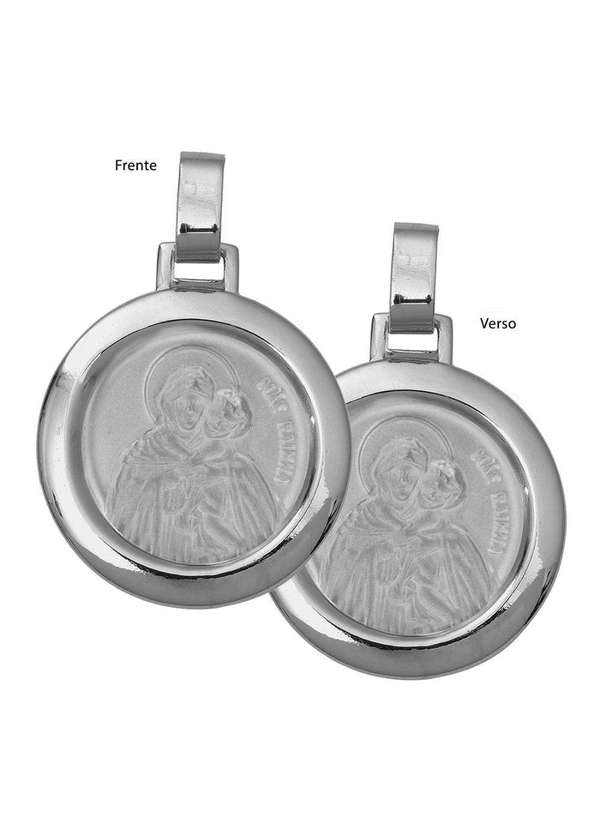 Convex - Pingente Aço Mãe Rainha Redondo 30mm Prata 2