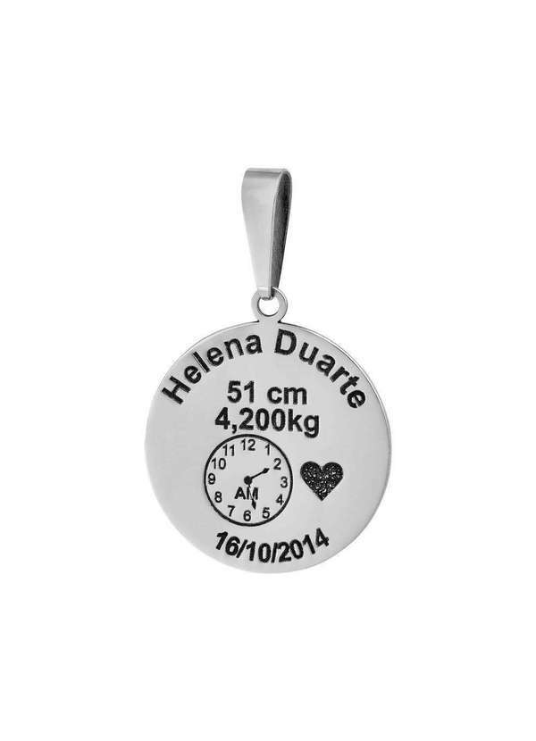 Convex - Pingente Aço Mandala Nascimento Coração 27mm Prata