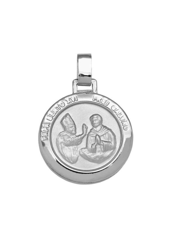Convex - Pingente Aço Nsra. Aparecida e Papa Bento Xvi Frei Galvão Prata 3