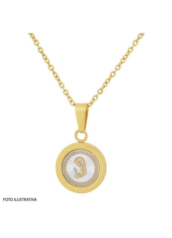 Convex - Pingente Aço Nsra. de Fátima com Mop Ipg Redondo 15mm Prata 2