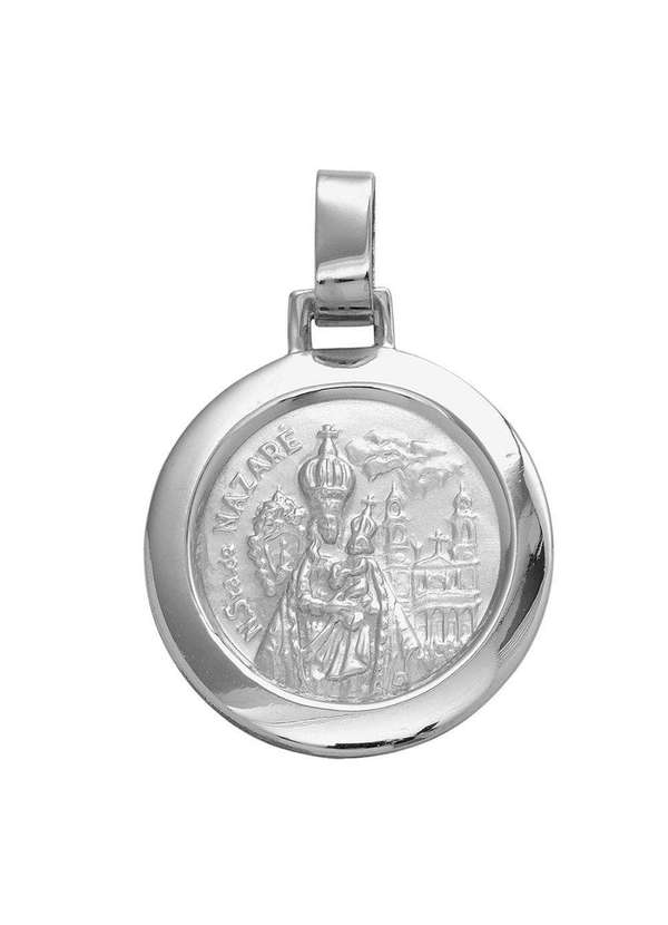 Convex - Pingente Aço Nsra. de Nazaré Redondo 30mm Prata 2