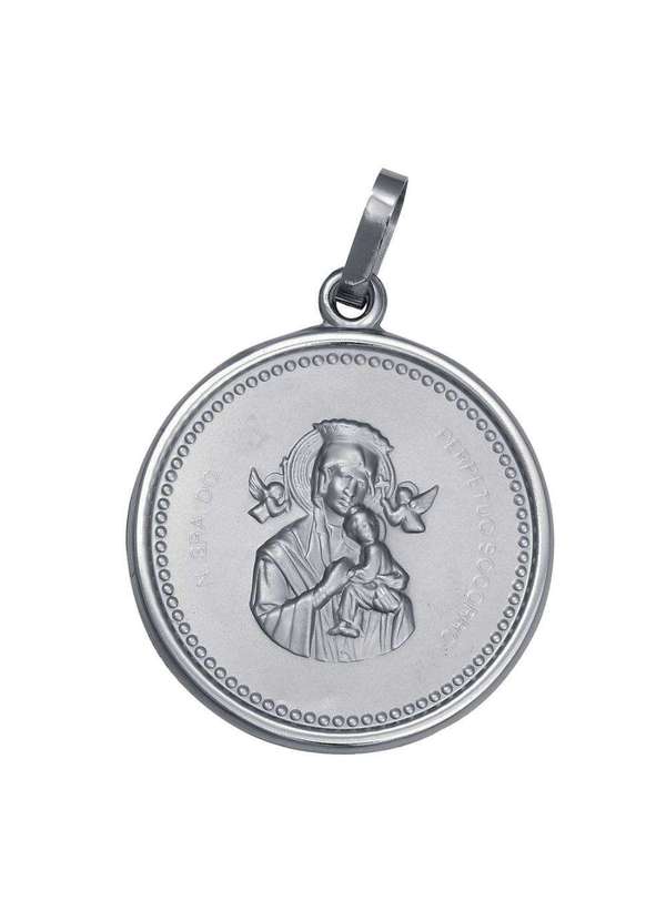 Convex - Pingente Aço Nsra. do Perpétuo Socorro Redondo 50mm Prata