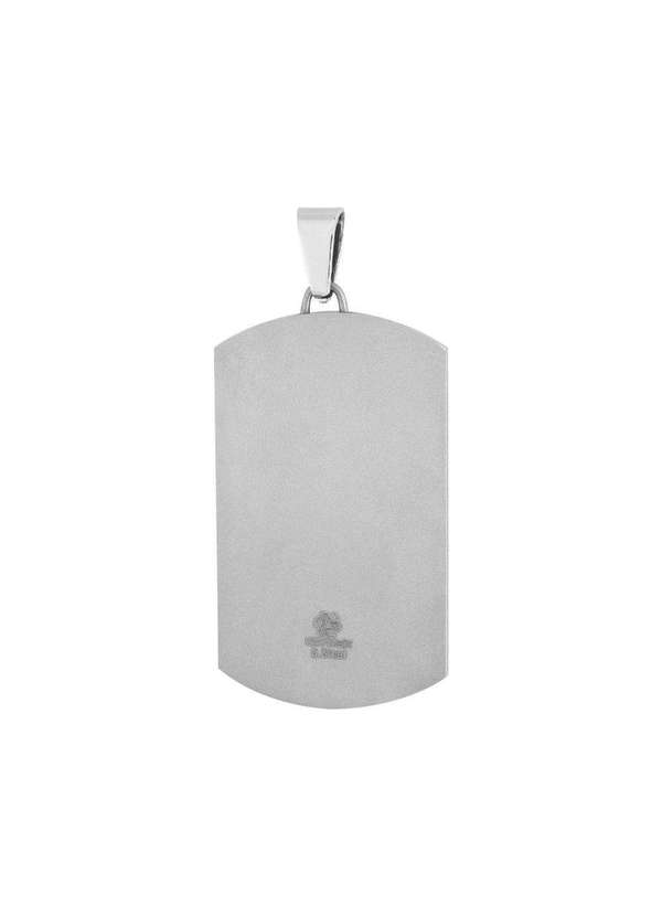 Convex - Pingente Aço Placa Fosca 47x26mm Prata