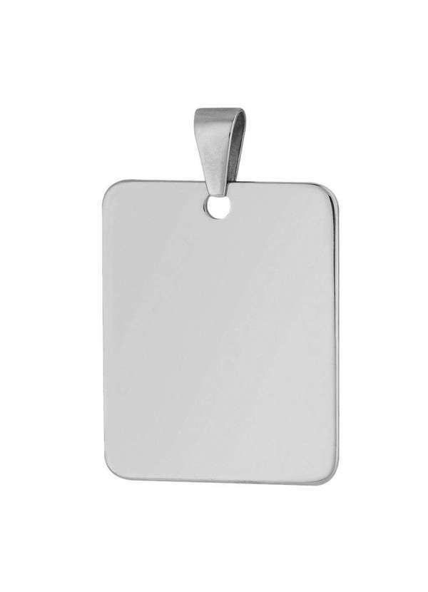 Convex - Pingente Aço Placa Lisa 35x28mm Prata