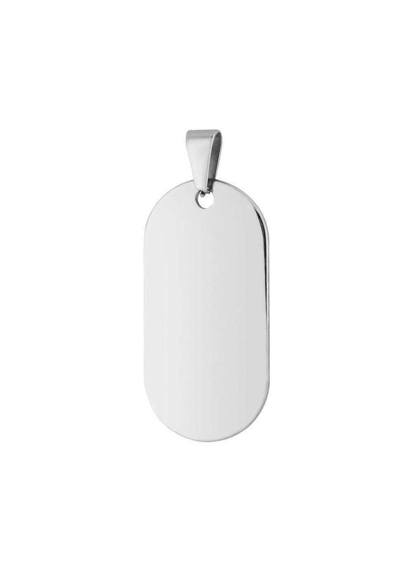 Convex - Pingente Aço Placa Lisa 43x21mm Prata