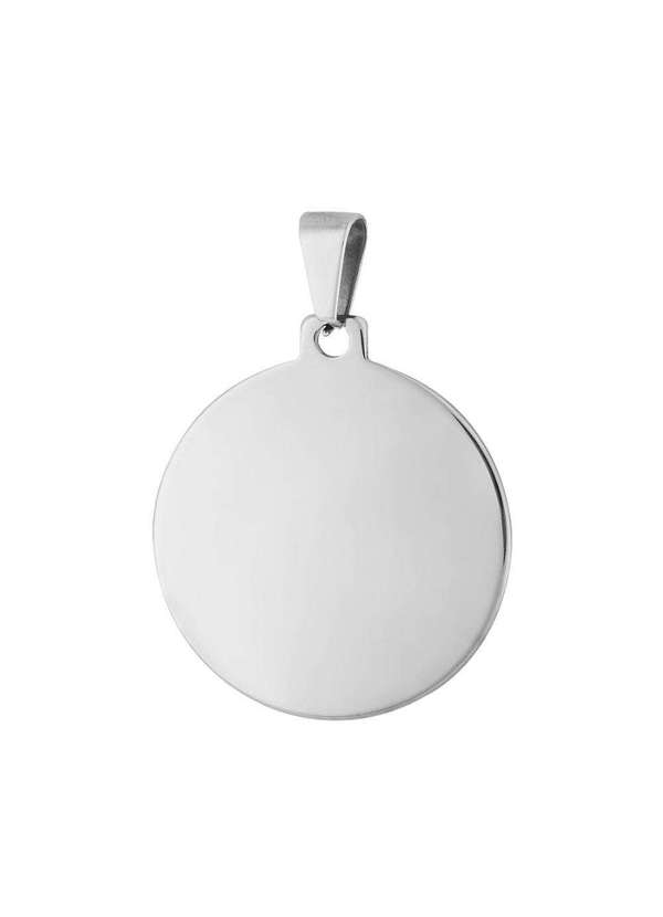 Convex - Pingente Aço Placa Lisa Redonda D32mm Prata