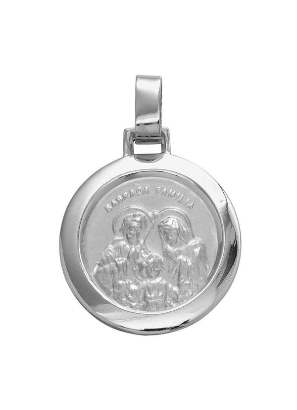 Convex - Pingente Aço Sagrada Família Redondo 30mm Prata
