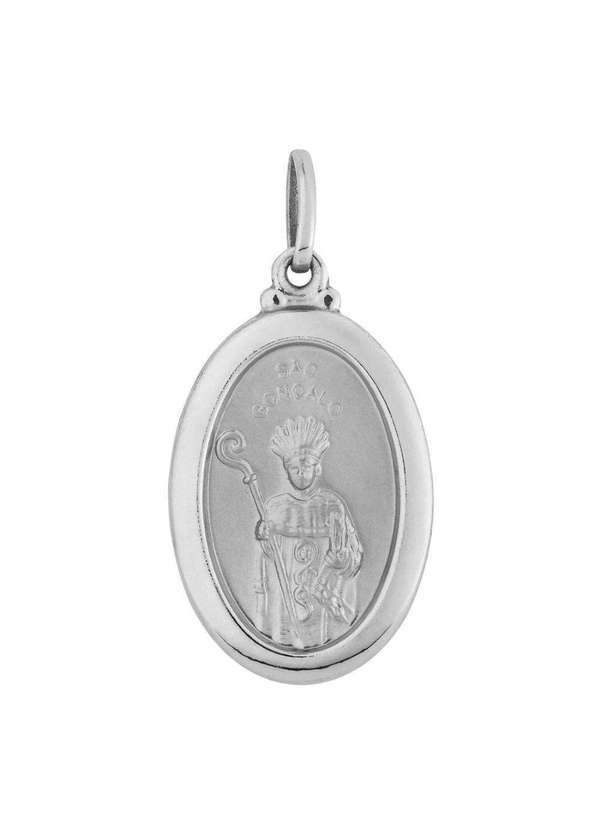Convex - Pingente Aço São Gonçalo Oval 30x21mm Prata