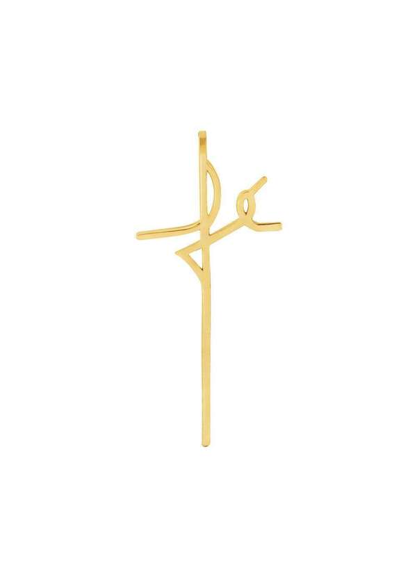 Convex - Pingente Aço Simbolo Fé 20x12mm Gold Ipg Dourado