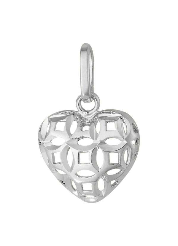 Convex - Pingente de Prata Coração Mosaico 10x11mm Prata