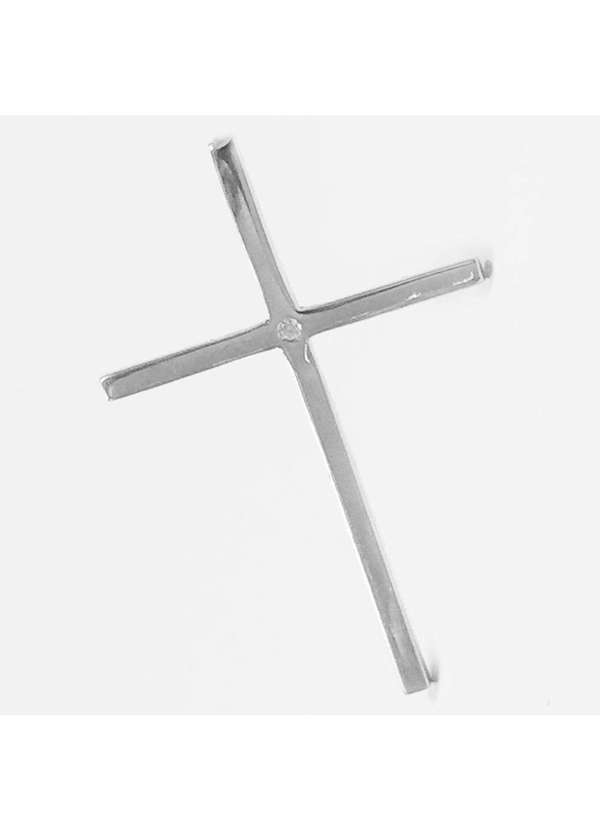 Convex - Pingente de Prata Cruz Lisa com Zircônia Prata