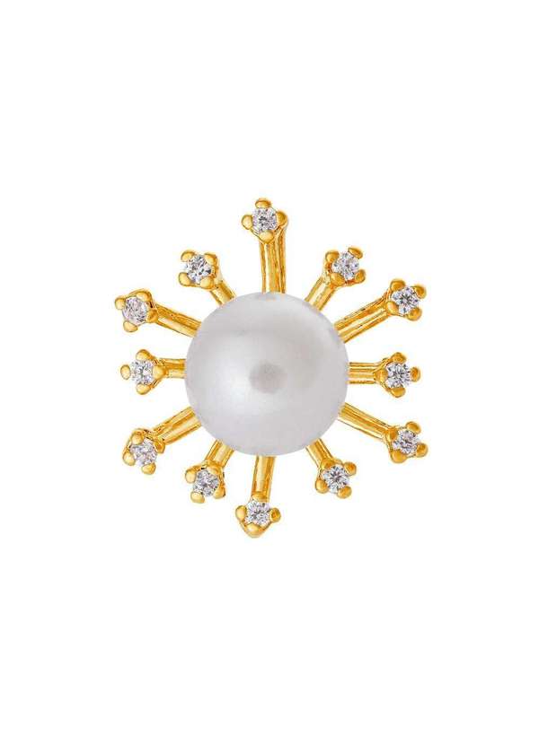 Convex - Pingente de Prata Encanto Pérola Revestida Ouro 18k e Zircô Dourado 2