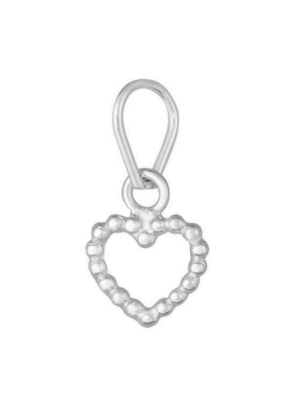 Convex - Pingente de Prata Mini Coração Vazado Bolinha 6x6.5 Prata