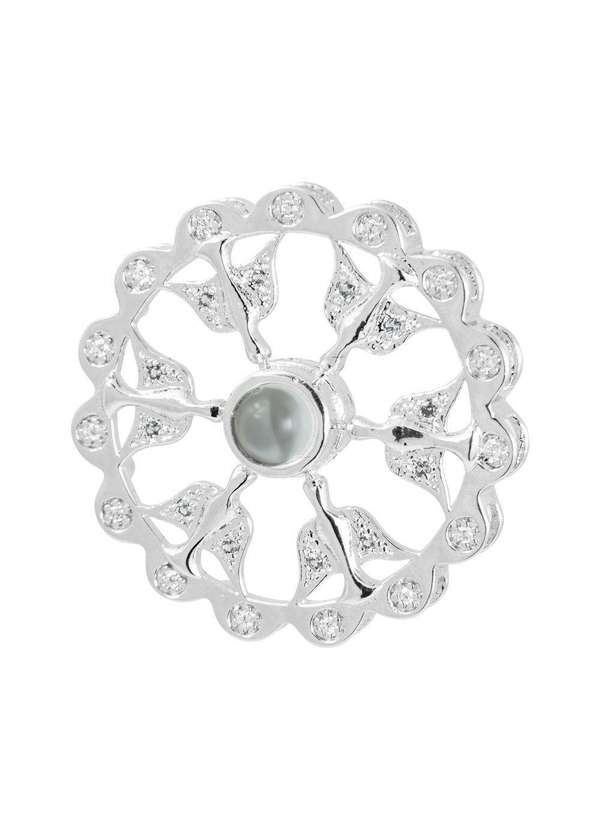 Convex - Pingente Prata c/ Ródio Negro Neo Crystal 6 Espirito Santo Prata