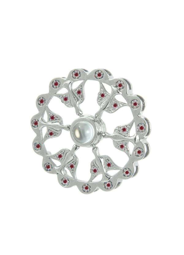 Convex - Pingente Prata c/ Ródio Neo Crystal 6 Espirito Santo Prata