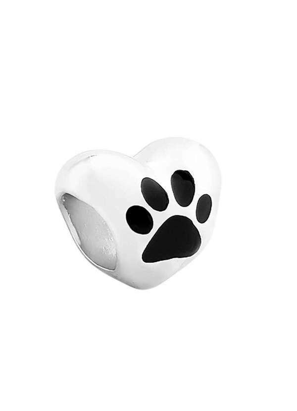 Convex - Pingente Prata Link Coração com Pata Pet 11x10mm Prata