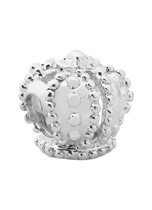 Convex - Pingente Prata Link Coroa Maciça 8x10mm Prata