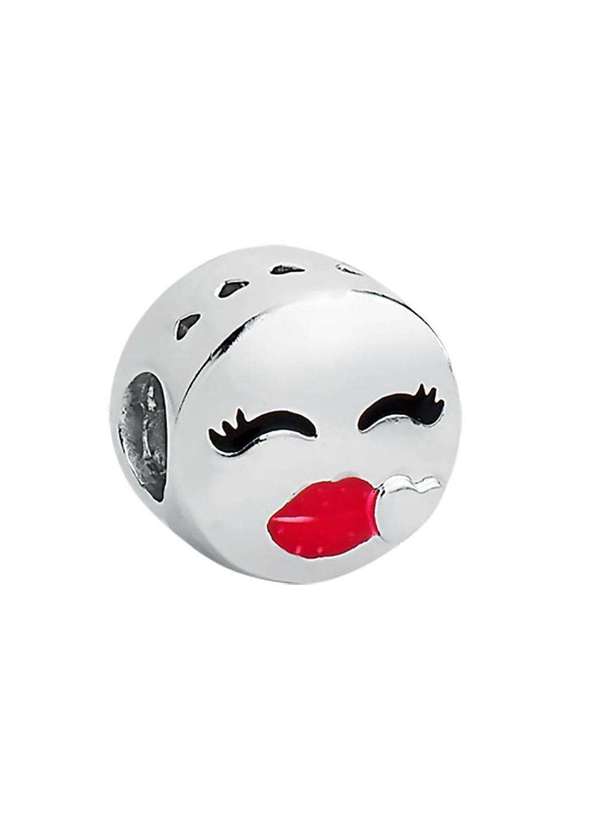 Convex - Pingente Prata Link Emoji Garota Charm 11mm Prata