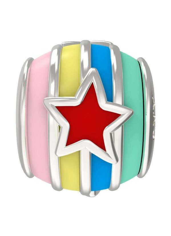 Convex - Pingente Prata Link Tubo Separador com Resina Colors Prata 4