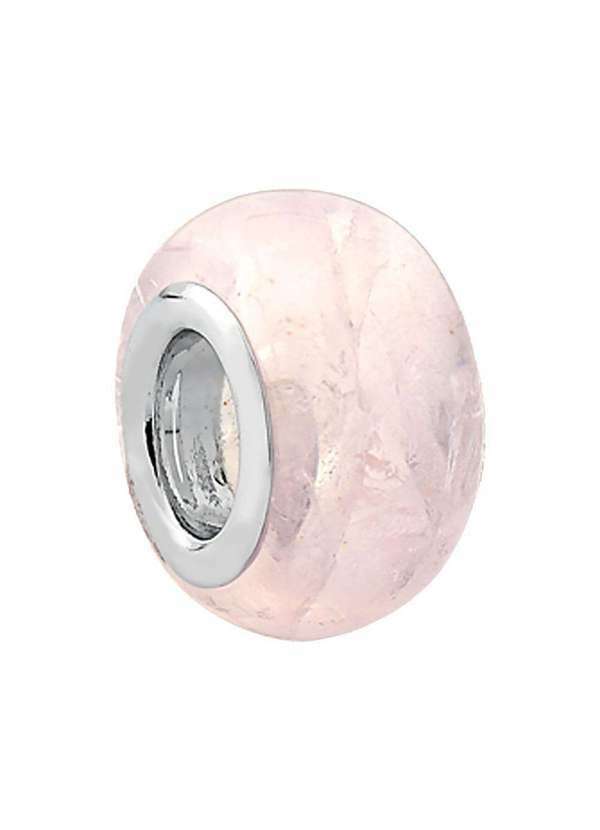 Convex - Pingente Prata Link Tubo Separador com Resina Rosa 5x12mm Prata