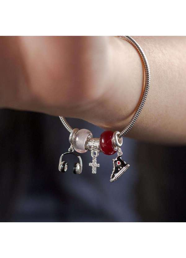 Convex - Pingente Prata Link Tubo Separador com Resina Rubi 5x12mm Prata 2