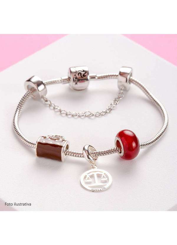 Convex - Pingente Prata Link Tubo Separador com Resina Rubi 5x12mm Prata 3