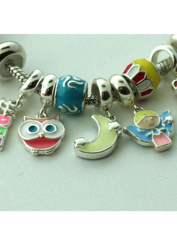 Convex - Pingente Prata Link Tubo Separador Convex com Resina Azul Prata 2