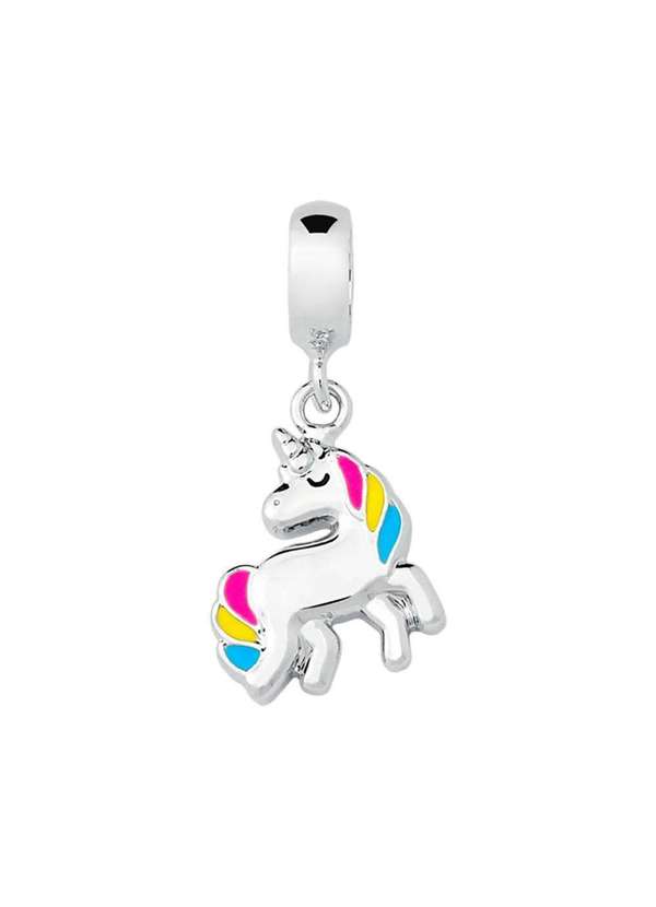 Convex - Pingente Prata Link Unicórnio Charm Pendente 23x12mm Prata